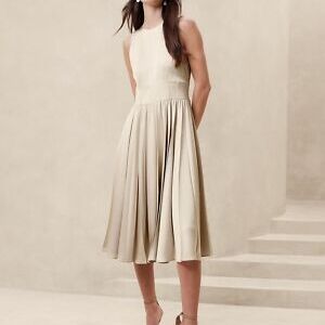 Banana Republic Ness Midi Dress Champagne Size 8